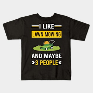 3 People Lawn Mowing Mower Lawnmower Kids T-Shirt